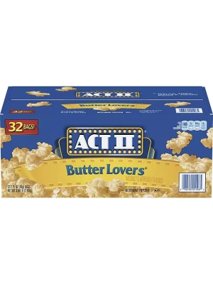 ACT II Butter Lovers Microwave Popcorn, 2.75 oz., 32 pk.