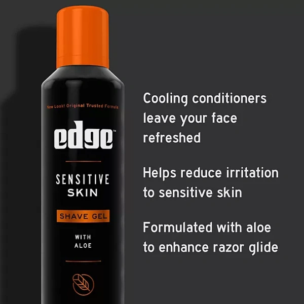 Edge Sensitive Skin Shaving Gel for Men, 9.5 oz., 3 pk.