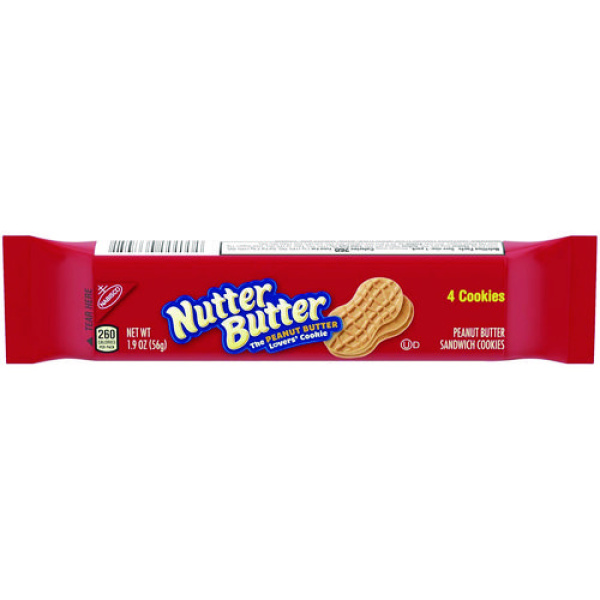 Nutter Butter Cookies, 1.9 oz Pack, 48 Packs/Carton