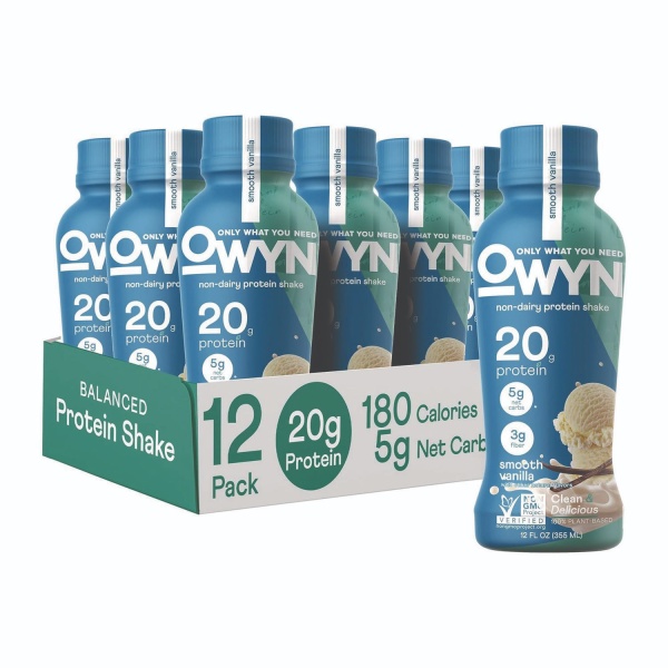 20 g Protein Drink, Vanilla, 12 oz Bottle, 12/Carton