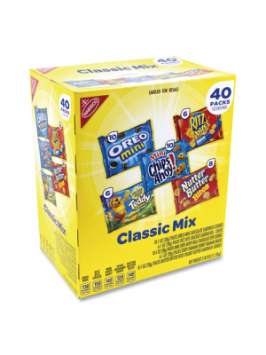 Cookie and Cracker Classic Mix, Assorted Flavors, 1 oz Pack, 40 Packs/Box