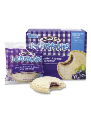 UNCRUSTABLES Soft Bread Sandwiches, Grape Jelly, 2 oz, 10/Box, 2 Boxes/Carton