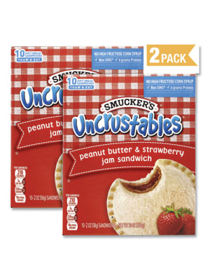 UNCRUSTABLES Soft Bread Sandwiches, Strawberry Jam, 2 oz, 10/Box, 2 Boxes/Carton