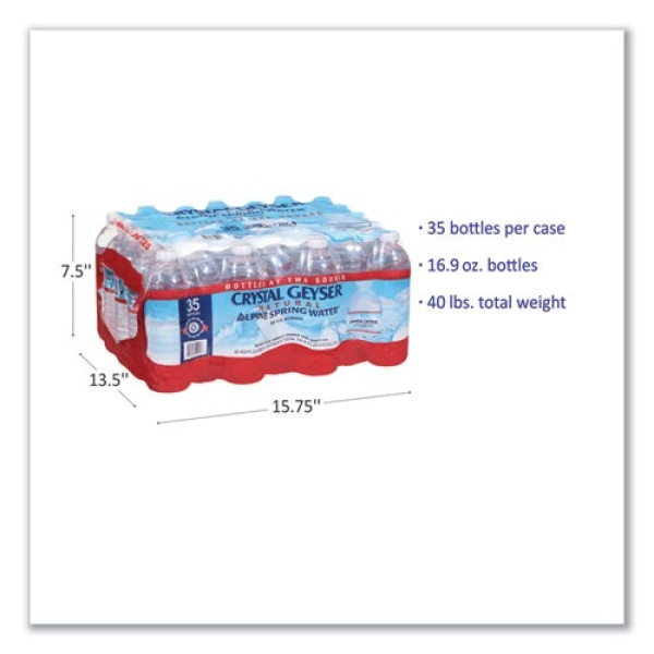 Natural Alpine Spring Water, 16.9 oz Bottle, 35/Carton